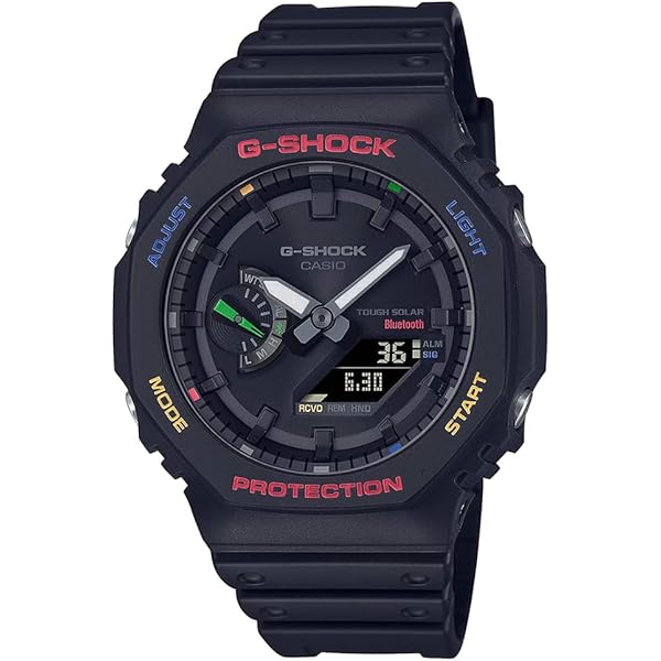 Buy Casio Men Leather G-Shock Black Dial AnalogDigital Ga-B2100Bnr